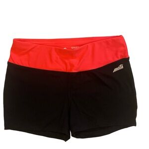Avia Active Black Mini Shorts Sz S , Red Waist band